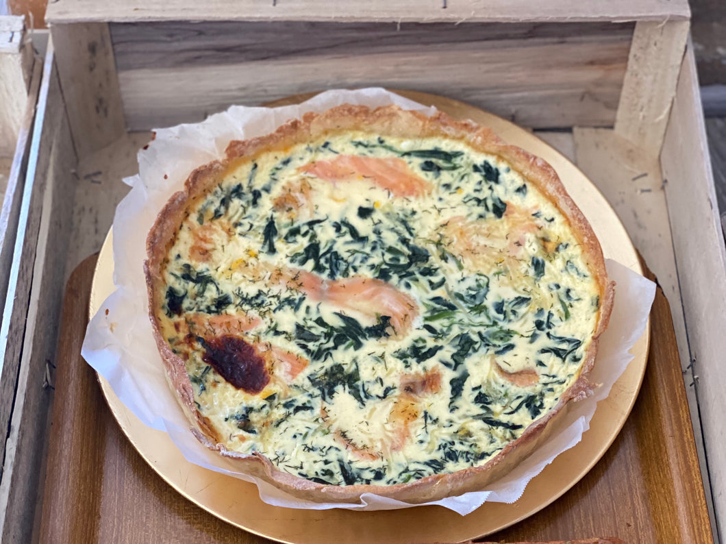 Quiche au saumon fumé et épinards